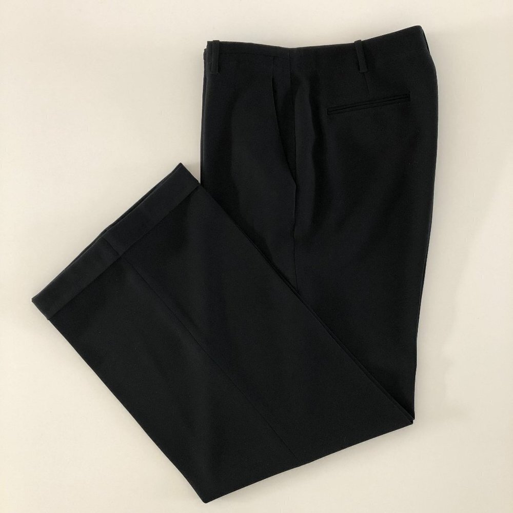 Judith & Charles Classic High Waisted Wide Leg Trouser Pants Black Size 10